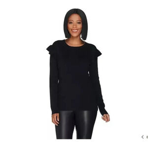 NWT Du Jour Fresh Modern Now Knit Ruffle Sweater Size XL